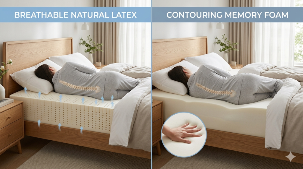 latex vs memory foam for back pain comparison