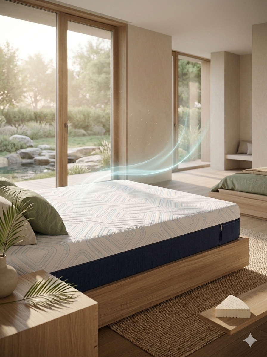 Premium edge build quality and stitching detail of Infinity Orthozone natural latex orthopedic mattress