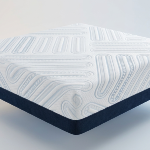Premium natural latex orthopedic mattress with certified fabric and luxury quilted surface in Apple-style product photography